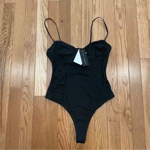 NWT AFRM Black Thong Bodysuit
